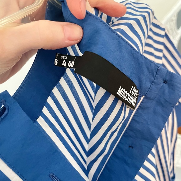 AUTHENTIC Moschino Striped Logo Dress - Picture 5 of 8